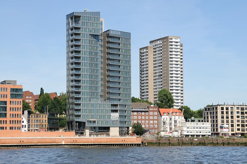 957_4547 Hochhäuser in Hamburg Altona - Neubauten an der Elbe. | Grosse Elbstrasse - Bilder vom Altonaer Hafenrand.
